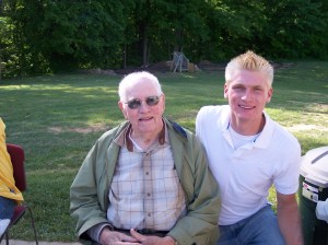 Andrew and his Great Grandpa Folkert at his high school graduation open house. Grandpa must have been almost 94.